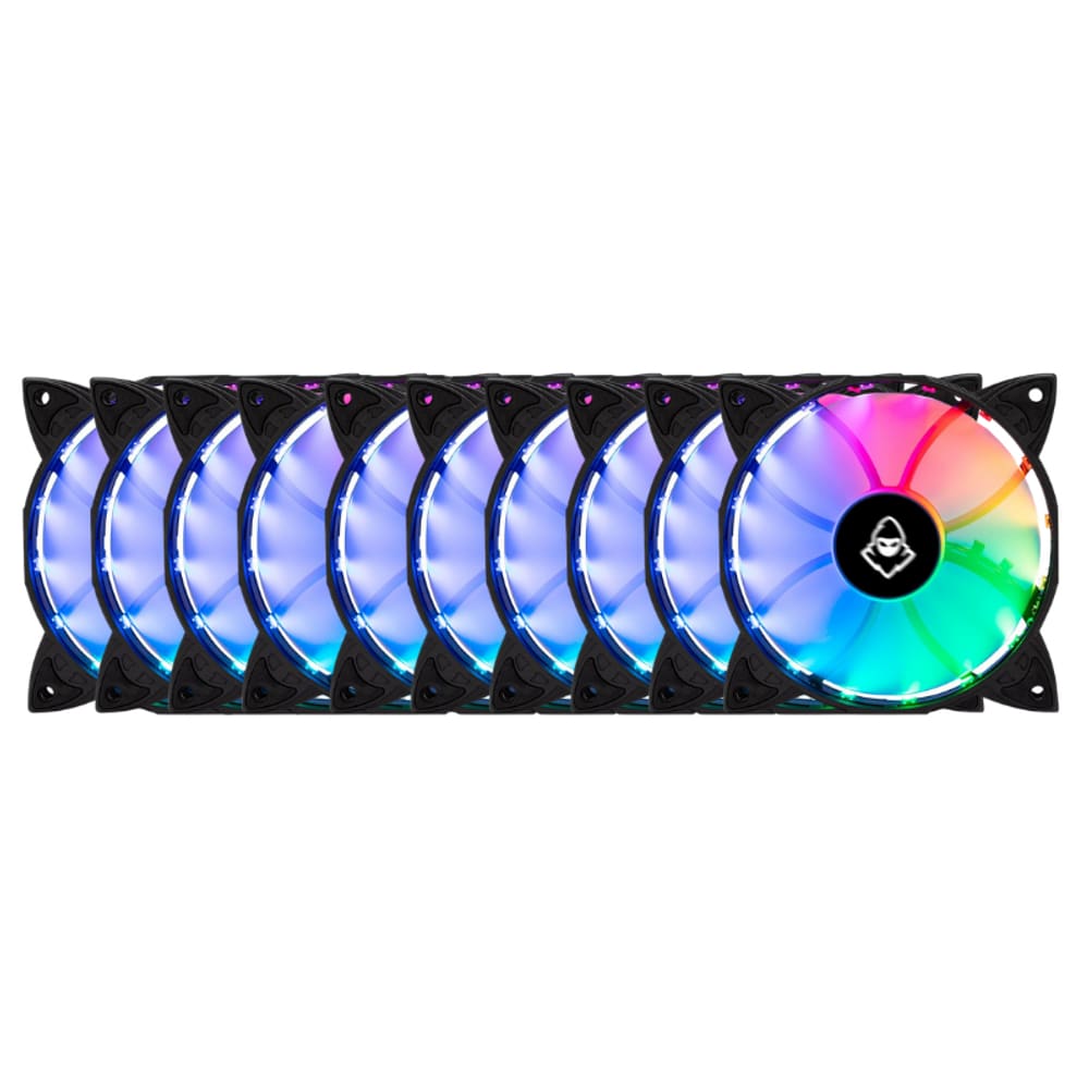 Kit 10 Fans Mancer Z100 RGB Com Controladora 120mm - MCR-Z10RGB-01