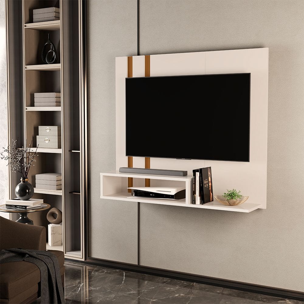 Painel Suspenso Pompéia para Tv 32 Polegadas Off-white/nature