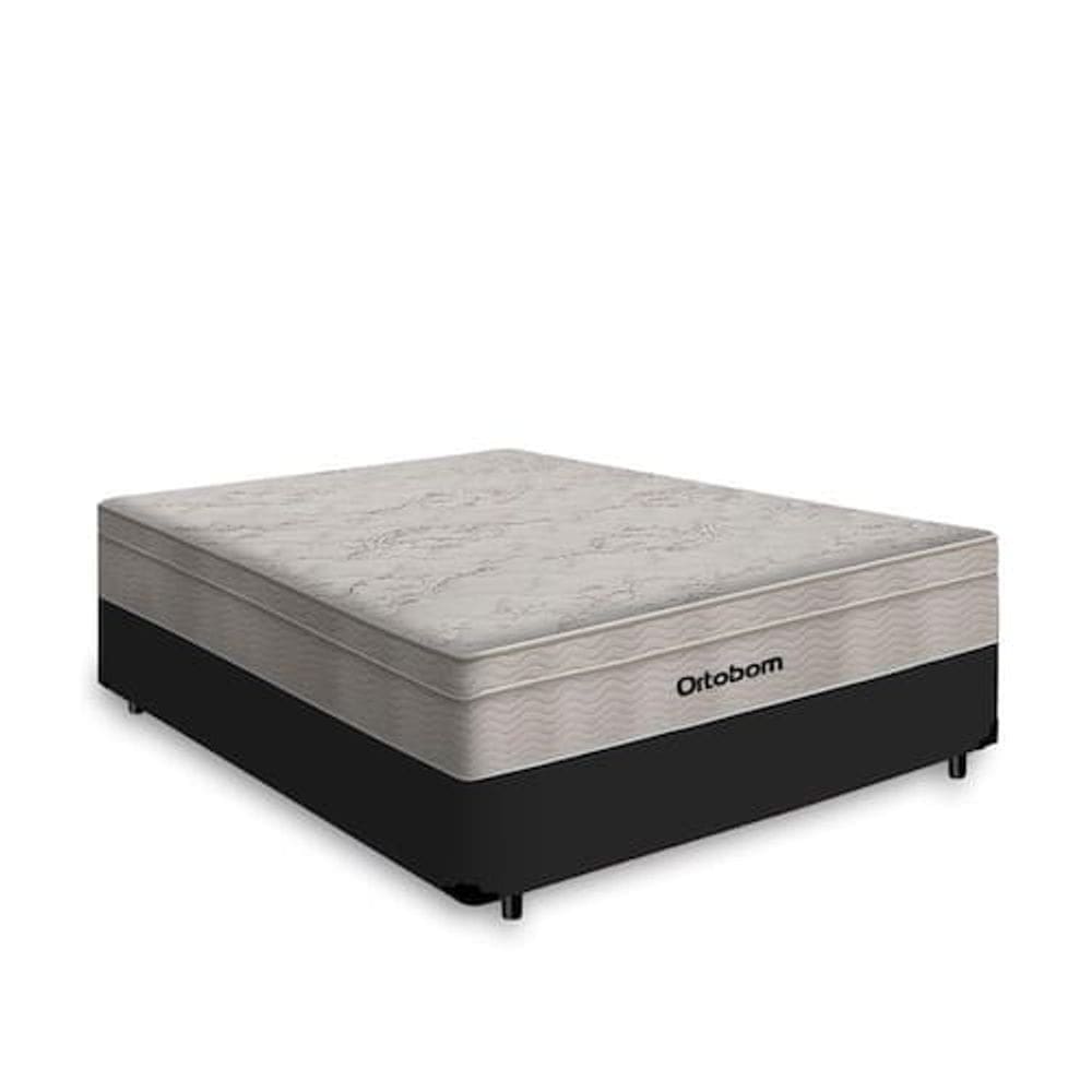 Cama Box Airtech Viuvo + Colchão de Molas Ensacadas - Ortobom - Spring - 128x188x60cm - Preto