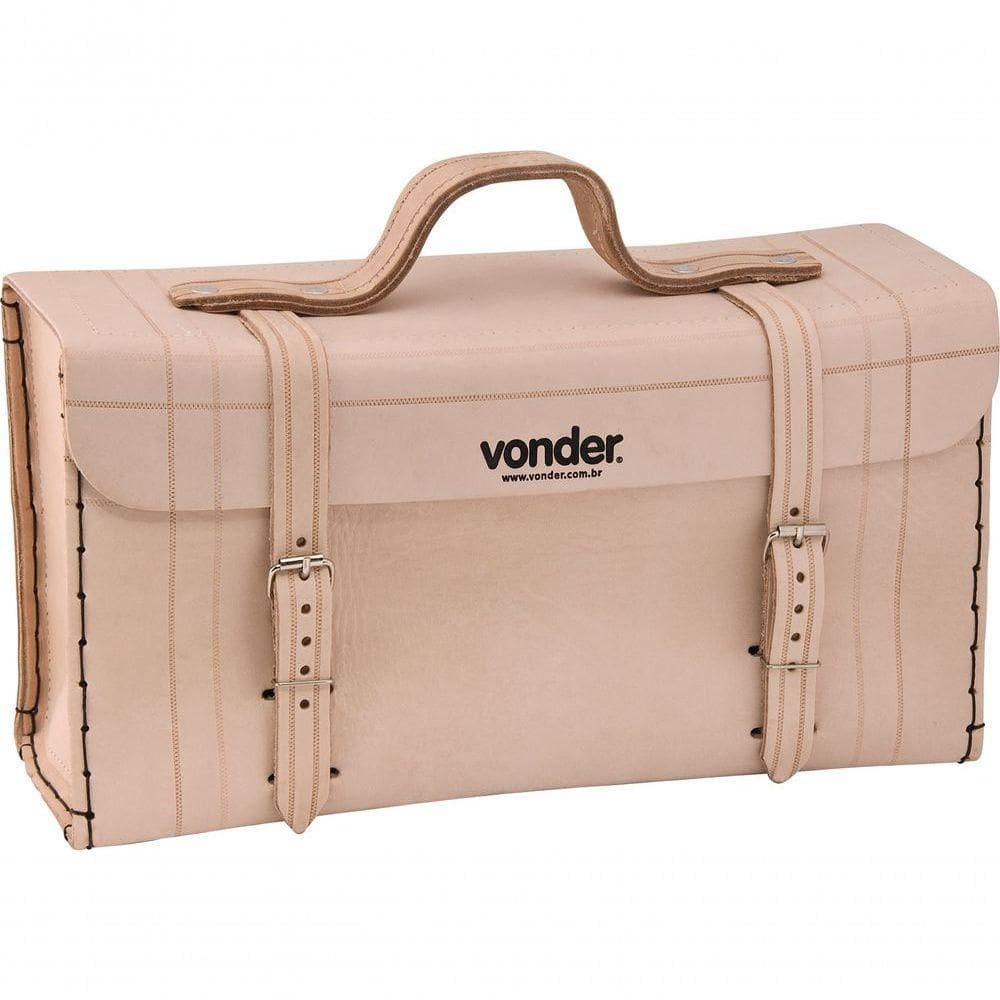 Maleta De Couro 360x130x180cm Marrom Natural Vonder