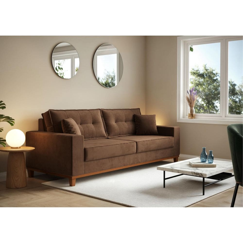 Sofá Vitória 2,10m L com 3 Lugares em Suede