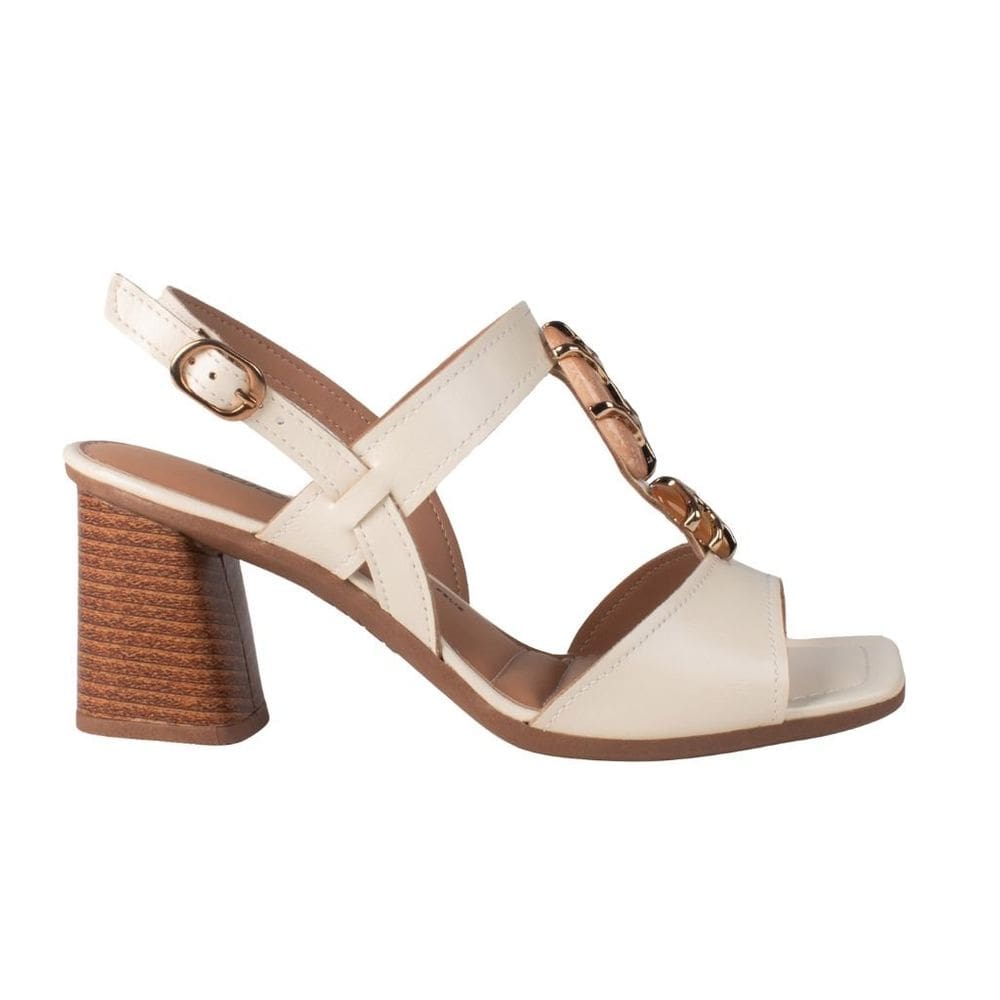 Sandália Dakota Y9762 Feminino Creme casual saltinho