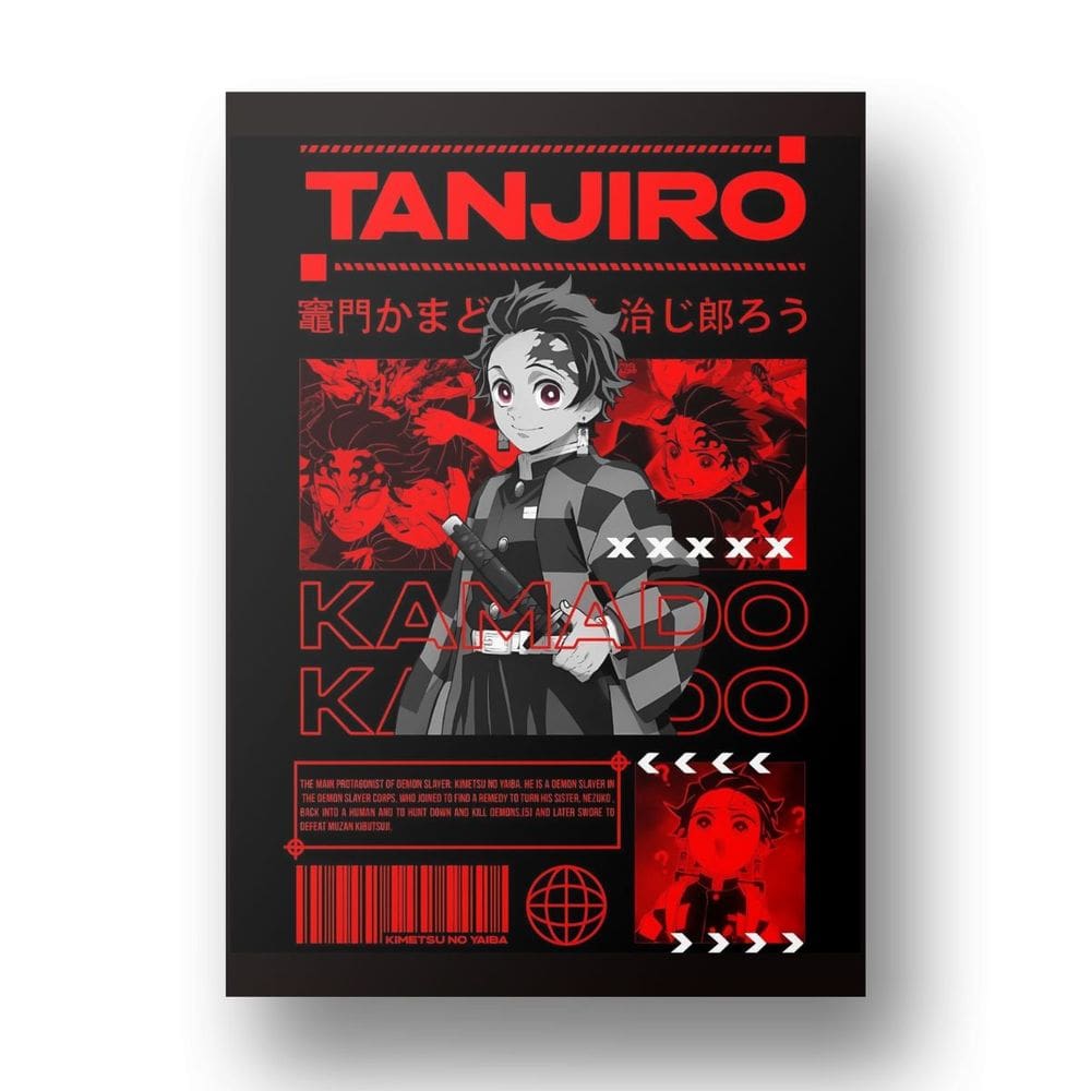 Placa Quadro Metal Anime Demon Slayer Tanjiro Decoração