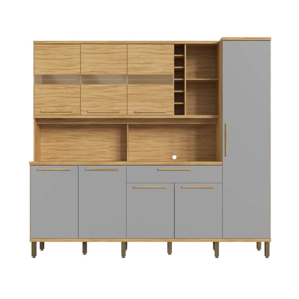 Kit Cozinha Rio Doce Touriga 8 portas adega MDF