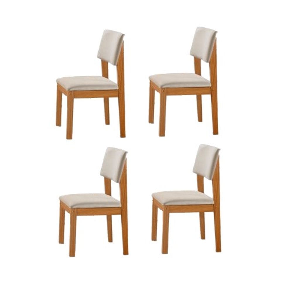 Kit 4 Cadeiras para Mesa de Jantar Estofada - Jade - LJ Móveis
