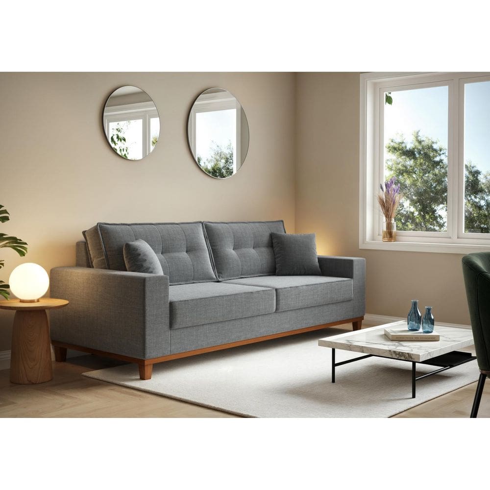 Sofá Vitória 2,10m com 3 Lugares em Linho