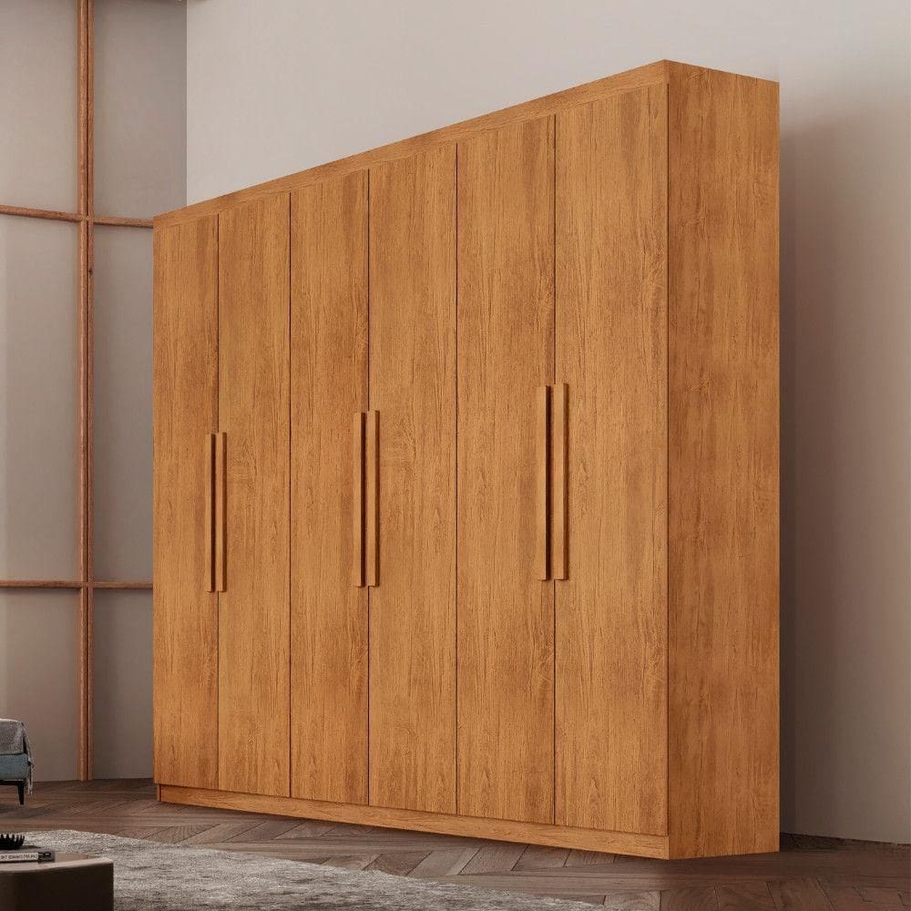 Guarda Roupa Casal Hera 6 Portas Rufato Naturalle