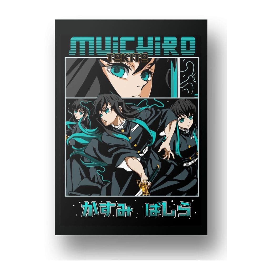 Placa Quadro Metal Anime Demon Slayer Muichiro Decoração