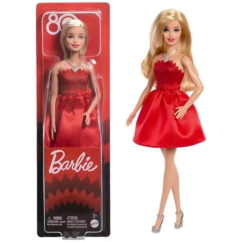 Boneca Barbie Ruby Red Especial Aniversário 80 Anos Mattel Jgd25