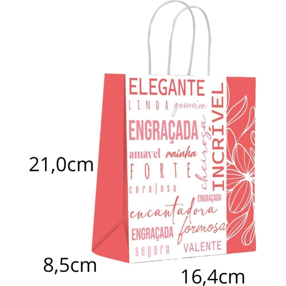 Sacola para Presente Decorada Virtudes PQ 16,4X21X8,5CM PCT.C/10