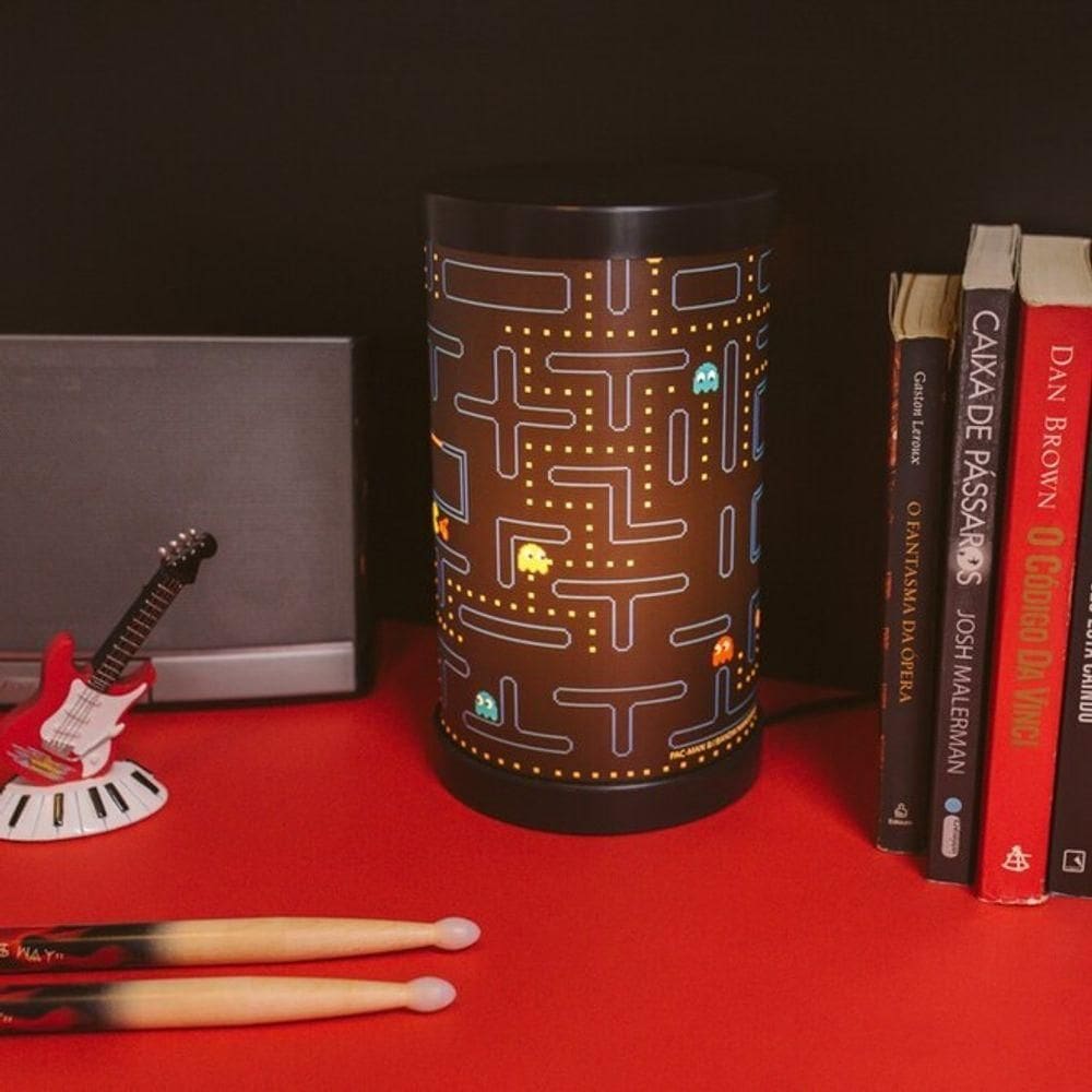 Luminária De Mesa Pac-man Vintage Doodle Com Iluminação Personalizável