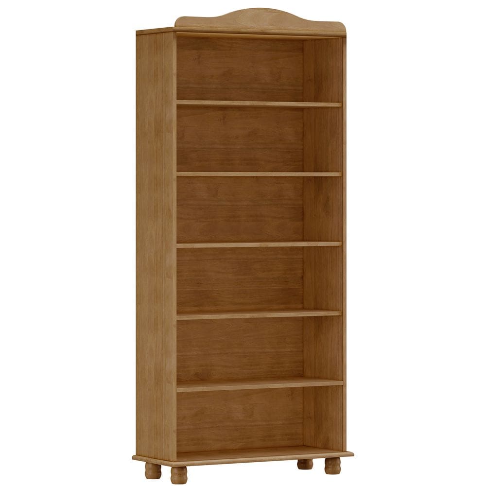 Estante Livreiro Multiuso 5 Prateleiras Madeira Maciça Lazuli F06 Freijó - Lyam Decor