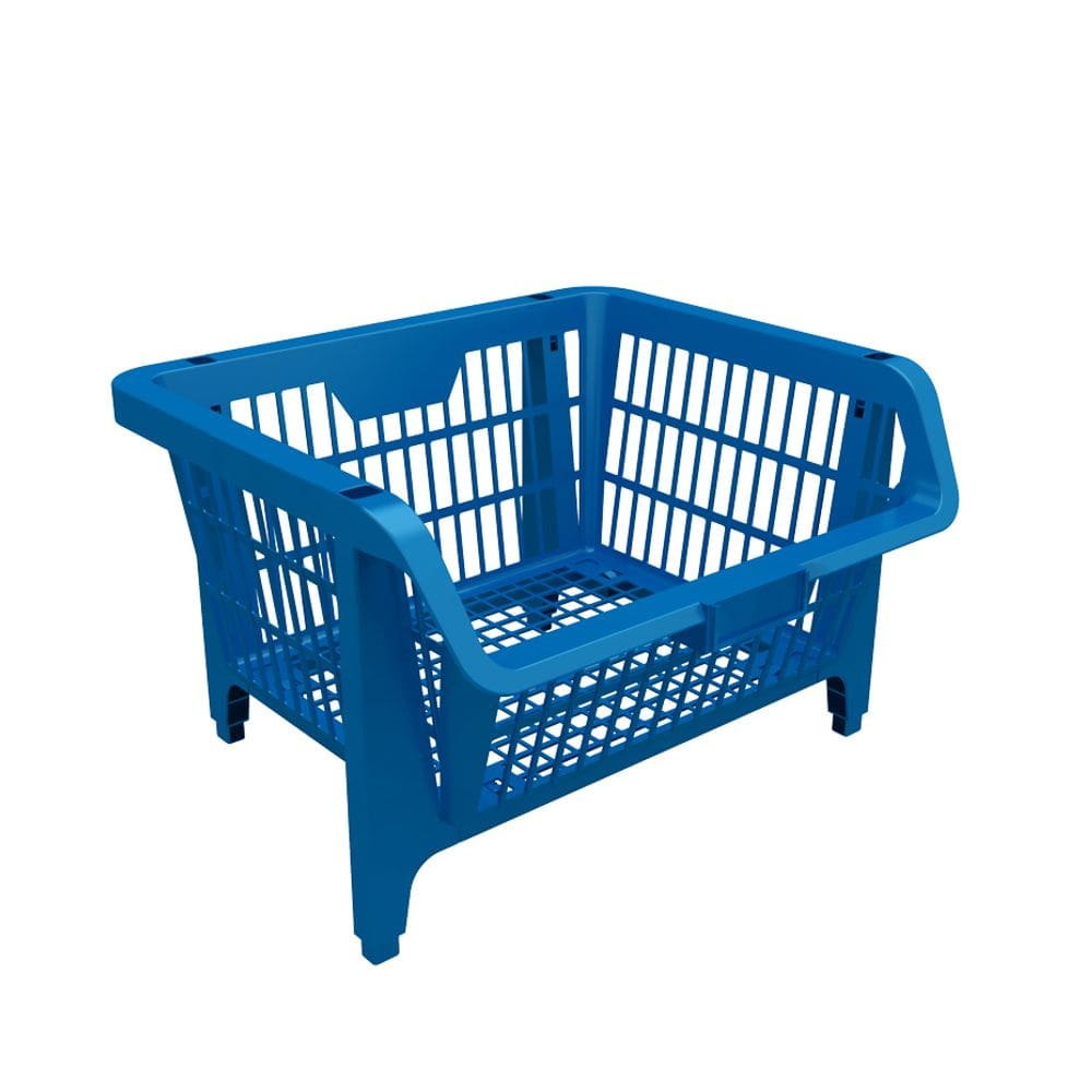 Kit com 5 Cesto Pequeno Expositor Empilhável e Prático Azul 42503 - PRESTO