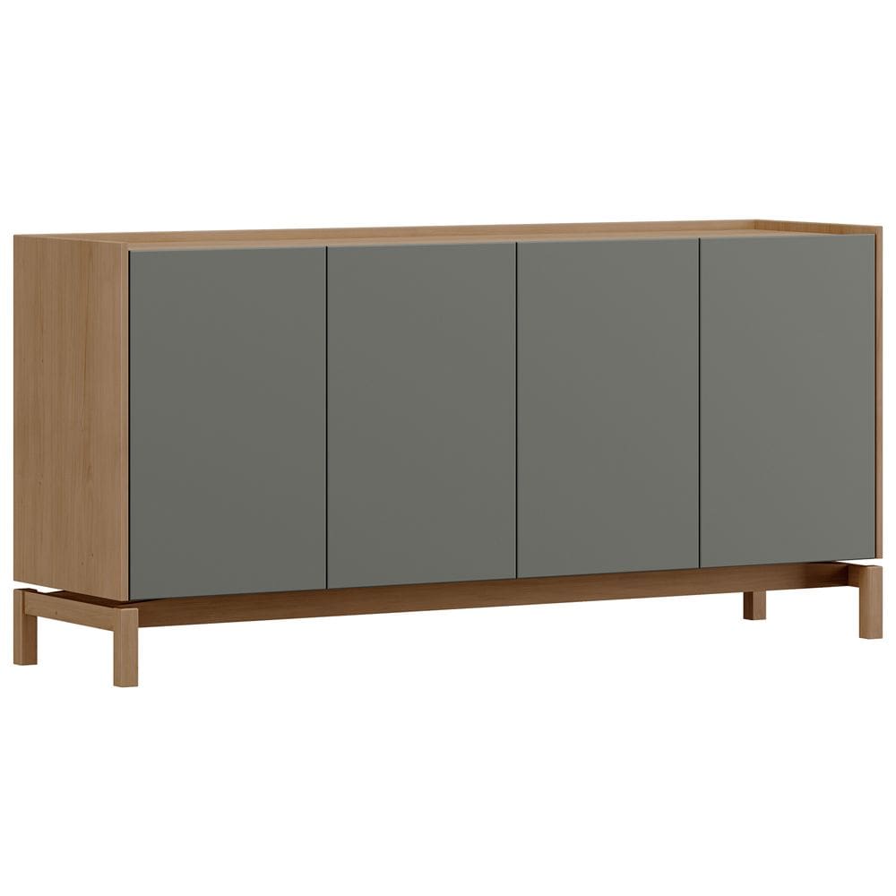 Aparador Buffet Para Sala de Jantar 4 Portas 165cm Esdras F06 Oak Ferrolack - Lyam Decor