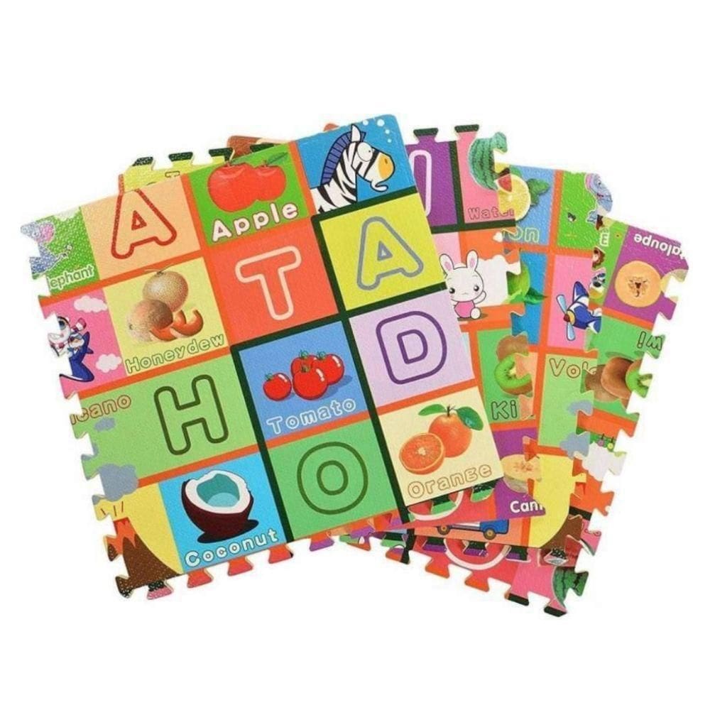 Kit Tapete Infantil 4 Placas Eva Tatame Didático Grande Alfabeto Colorido Bebê Educativo Montável