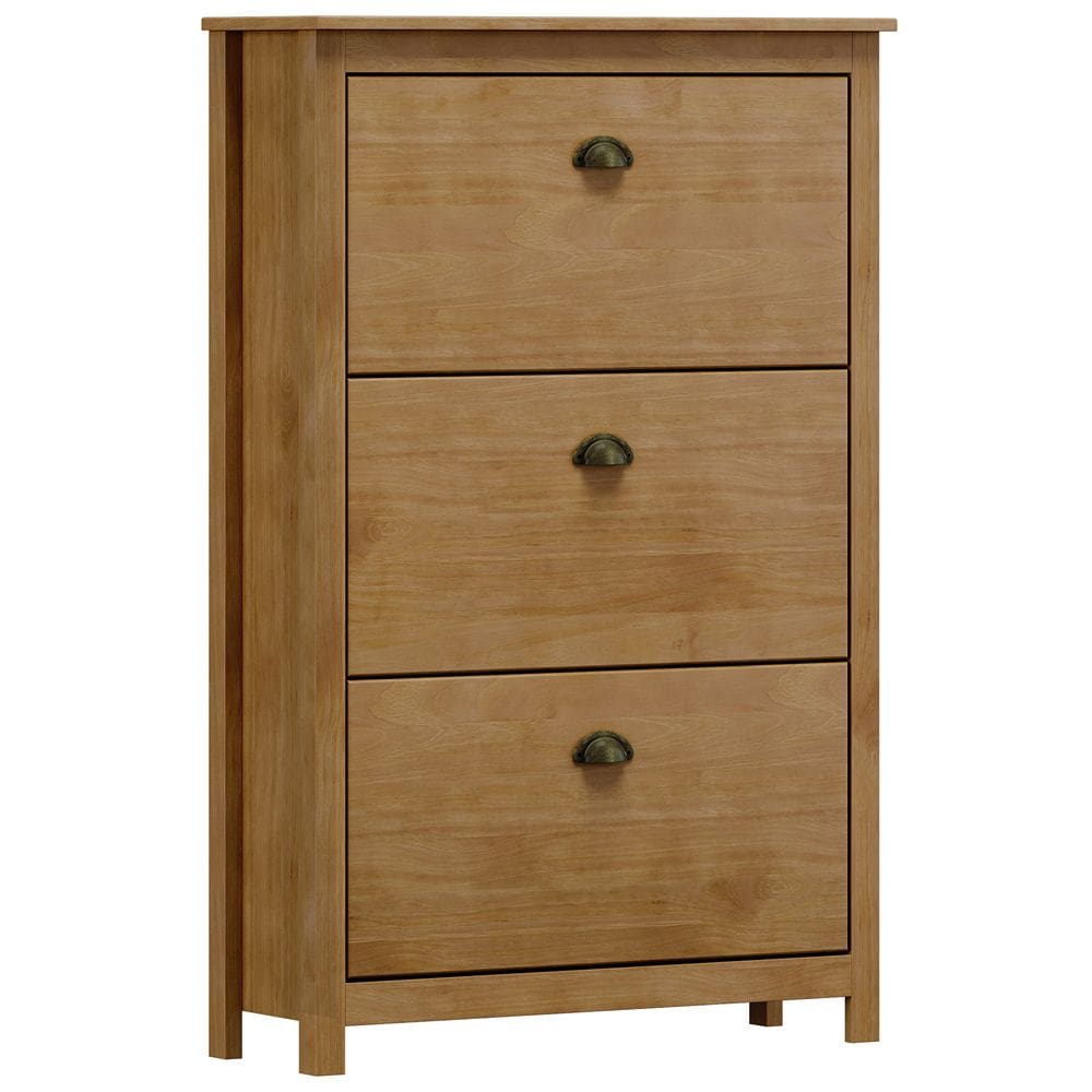 Sapateira Vertical 3 Portas Madeira Maciça Mazzaro F06 Freijó - Lyam Decor