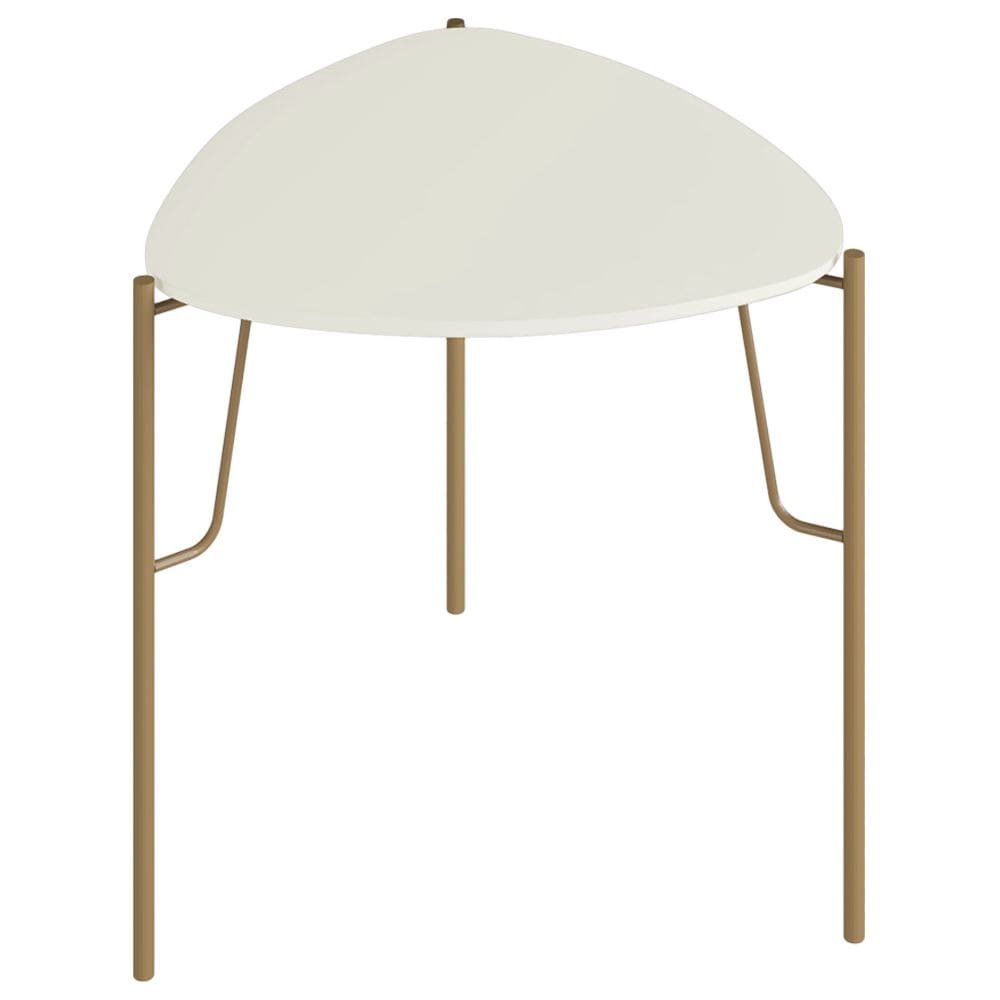 Mesa Lateral Para Sala de Estar Baixa Pés Industrial Dourado Alef I03 Luna - Lyam Decor
