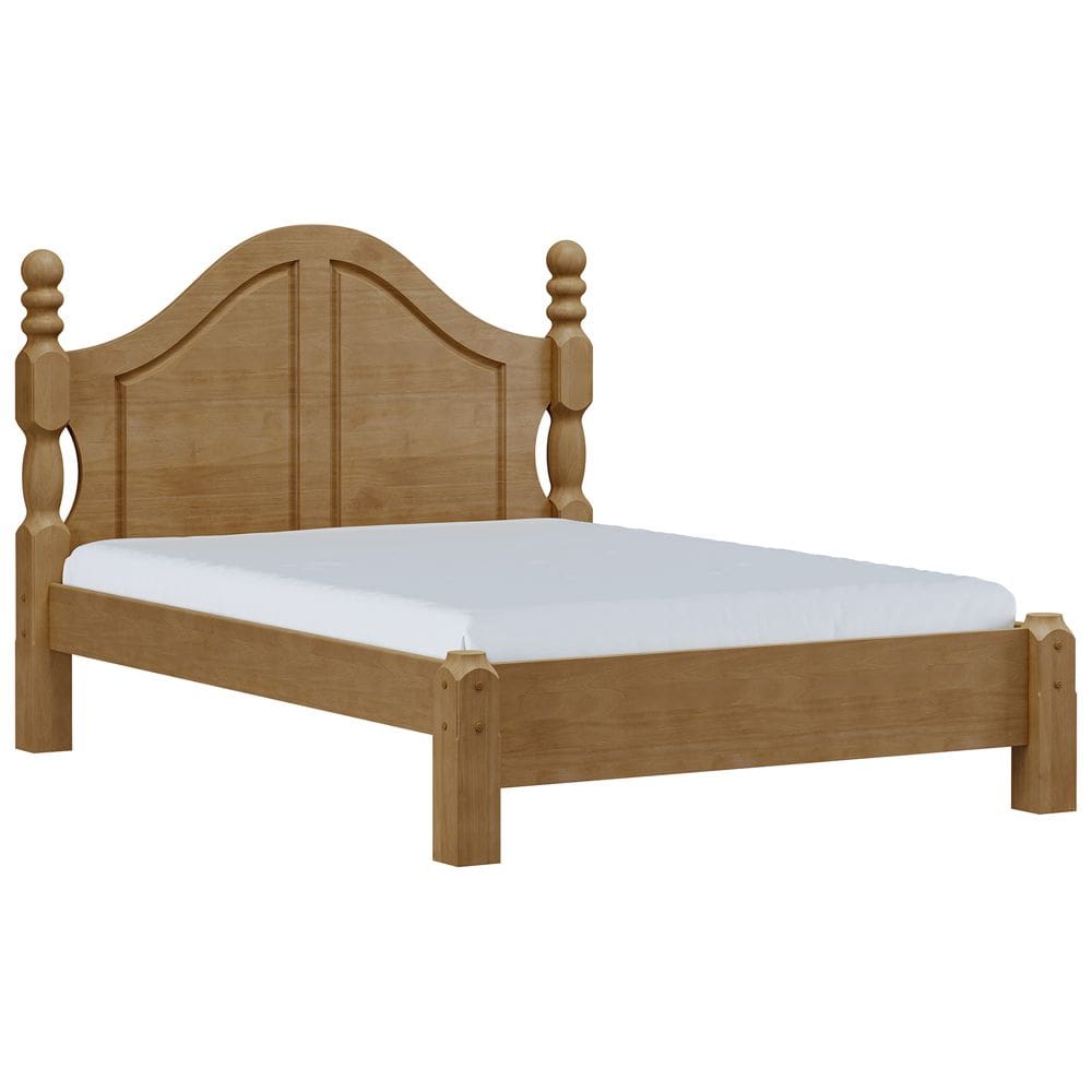 Cama Casal De Madeira Maciça Clássica Para Colchão 138x188 Zahav F06 Freijó - Lyam Decor
