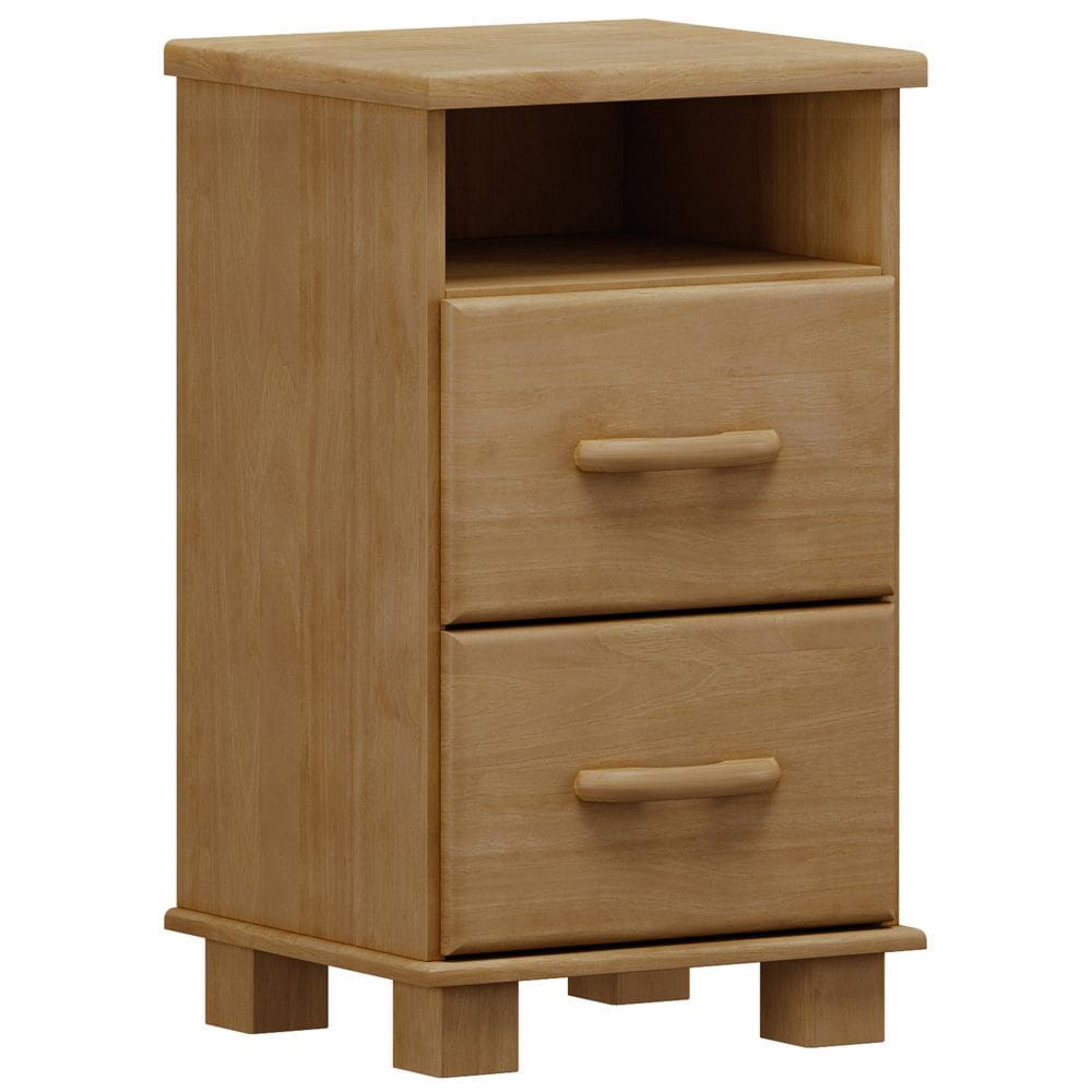 Mesa de Cabeceira 2 Gavetas Madeira Maciça Zahav F06 Freijó - Lyam Decor