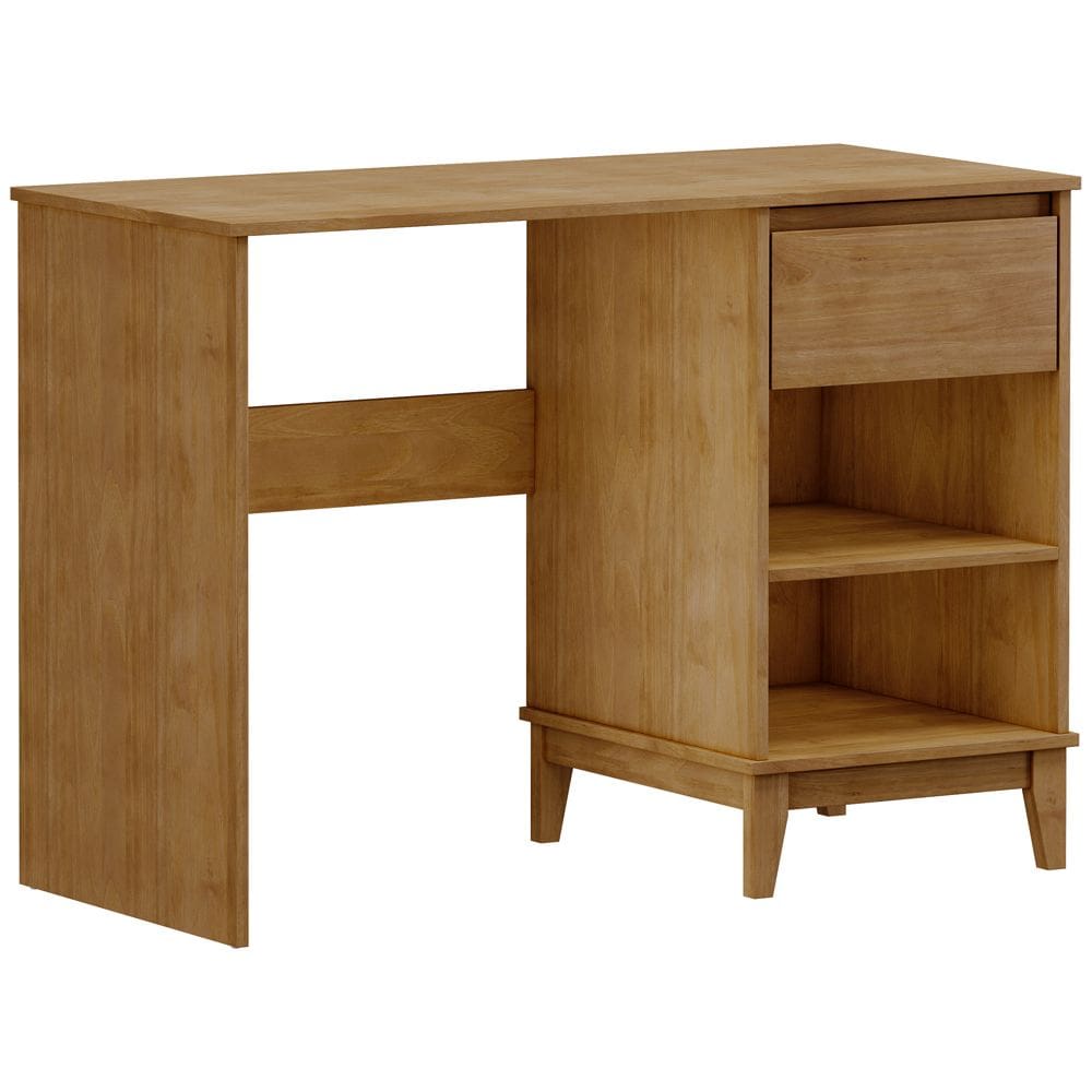 Mesa Para Escritório Escrivaninha Home Office 1 Gaveta Cintra F06 Freijó - Lyam Decor