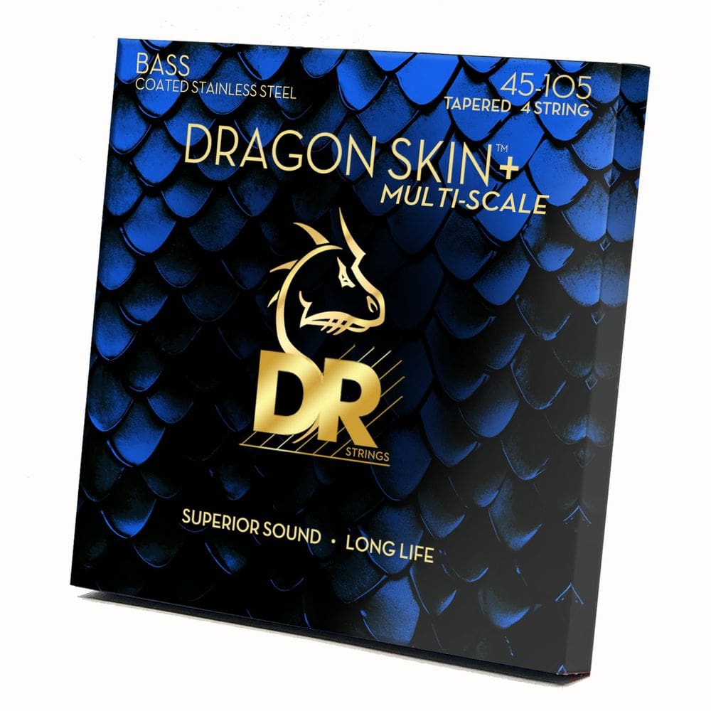 Cordas de baixo DR Strings DRAGON SKIN+ Coated Quantum Nickel