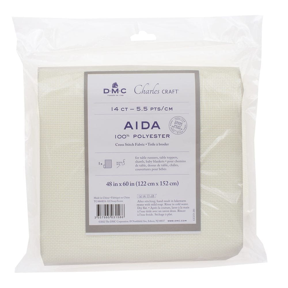 Tecido DMC Charles Craft Poliéster Aida XL 14ct 122x152cm