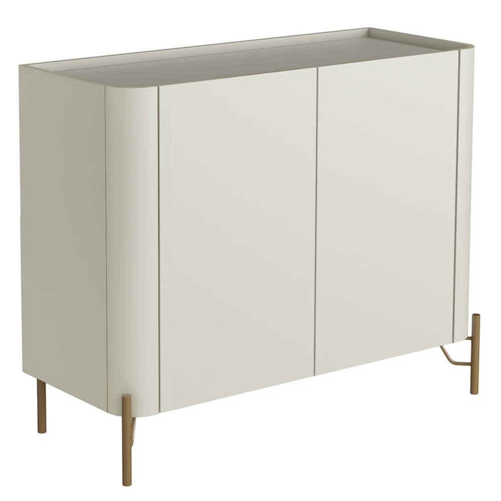 Aparador Buffet Para Sala de Jantar 2 Portas Pés Industrial Dourado Naim I03 Luna - Lyam Decor