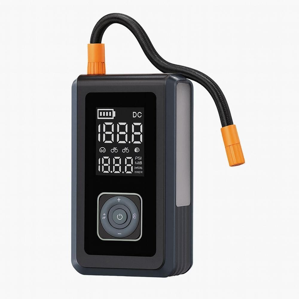 Inflador De Pneus Digital 150psi Com Auxiliar De Partida 500a – Power Bank 10000mah, Usb-c E Lanterna Led Sos - Preto