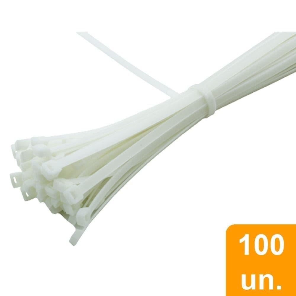 Abraçadeira Nylon 150x3,6mm Branco - Embalagem com 100 unidades - Thompson