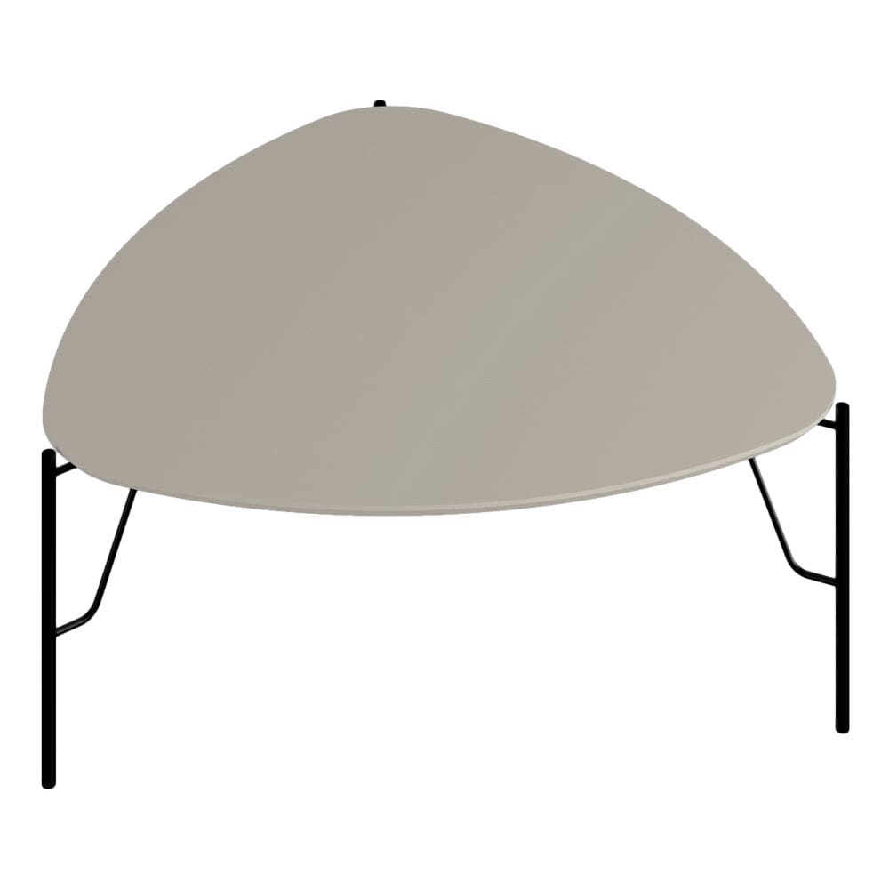Mesa de Centro Para Sala de Estar Alta Pés Industrial Preto Alef I03 Grigio - Lyam Decor
