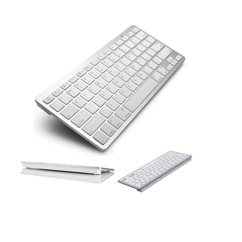 Mini Teclado Bluetooth Sem Fio para Tablet e Celular Prata