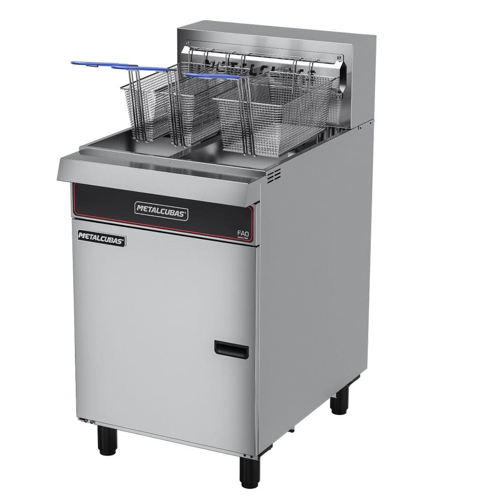 Fritadeira Elétrica FAO-3C Dupla Metalcubas 45L Óleo / 6L Água 3 Cestos 18000Watts