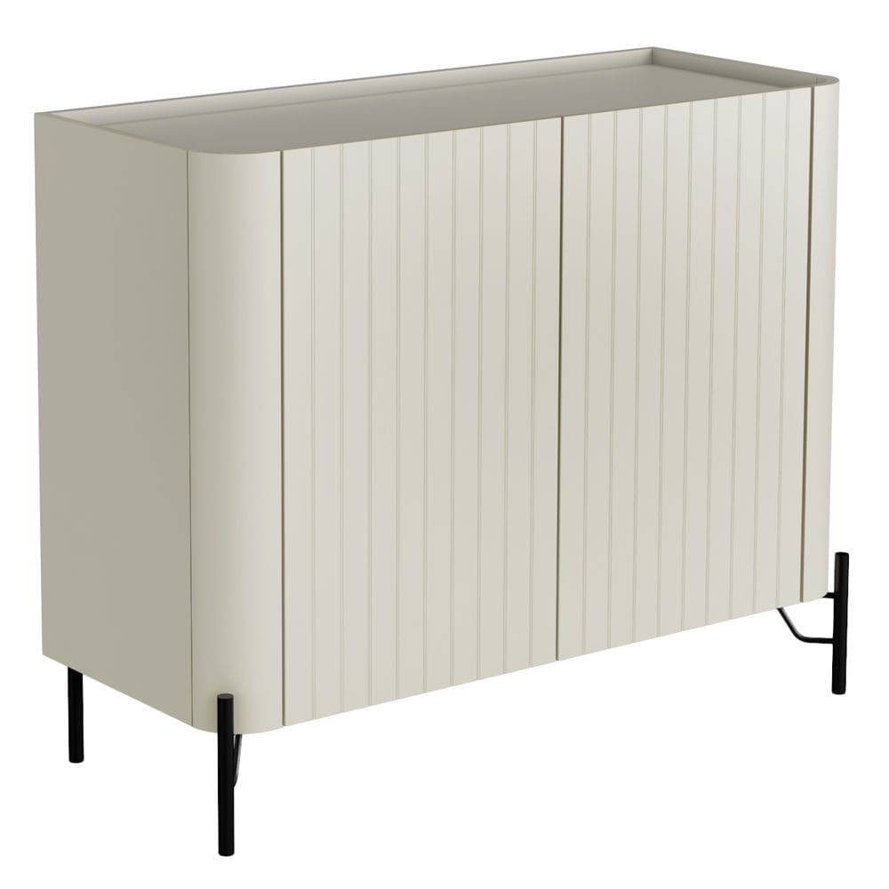 Buffet Sala de Jantar 2 Portas Brise 1 Gaveta Pés Industrial Preto Naim I03 Luna - Lyam