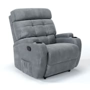Poltrona do Papai Reclinável Manual em Tecido Suede Damie