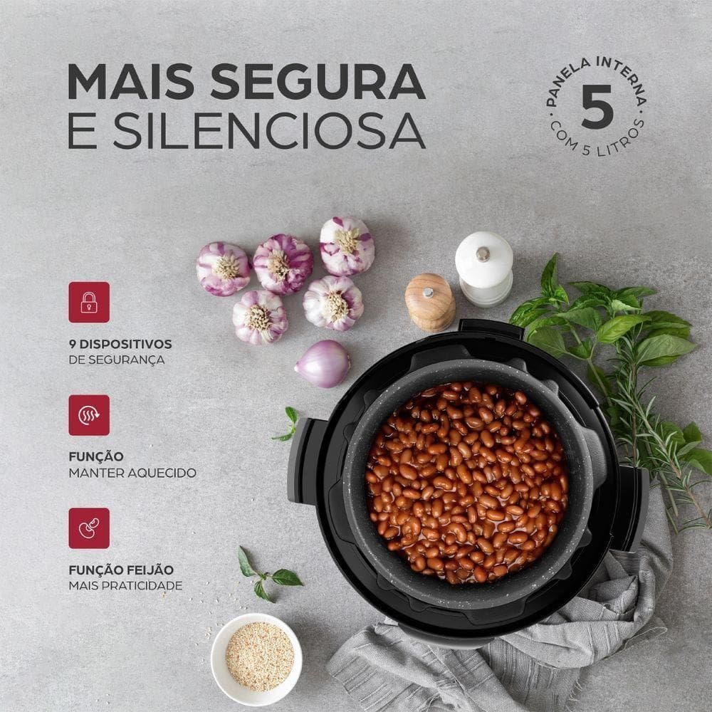 Panela Pressão Elétrica 900W 5l Antiaderente WAP Wppe2 220V