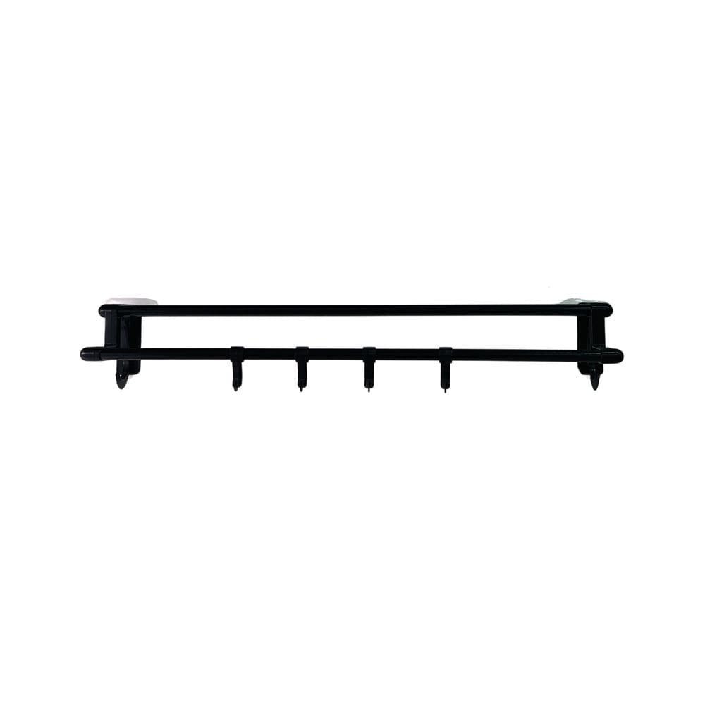 Suporte Duplo Multiuso Com Ganchos Preto 52X9X13,5CM Inova
