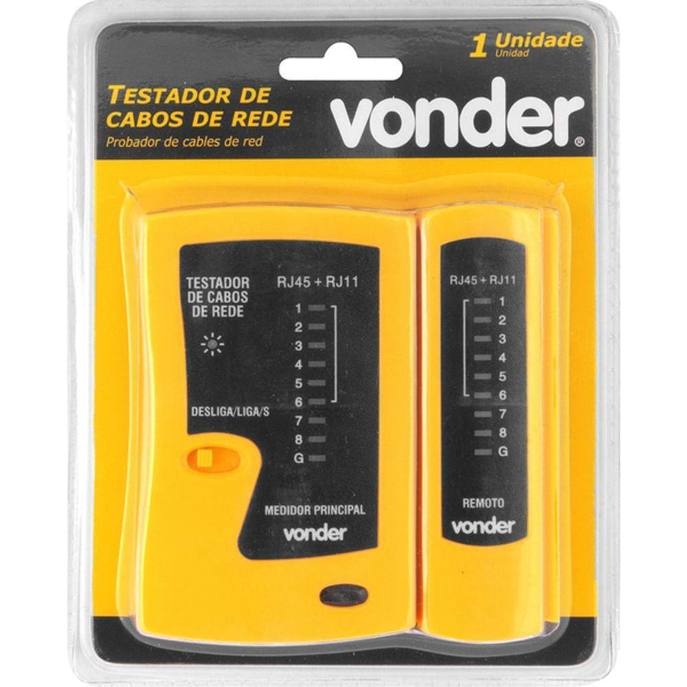 Testador Cabo De Rede Rj11-rj12-rj45 Vonder