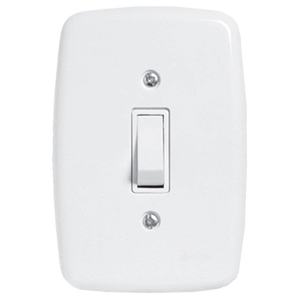 Interruptor Ideale Pluzie 1 Tecla Simples com Placa 4x2 Branca