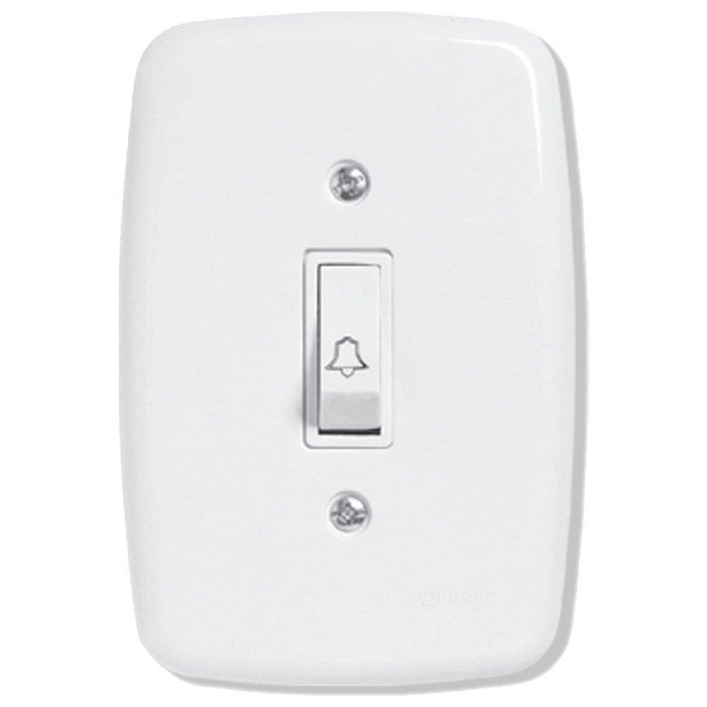 Pulsador Campainha Ideale Pluzie Com Placa 4X2 Branca