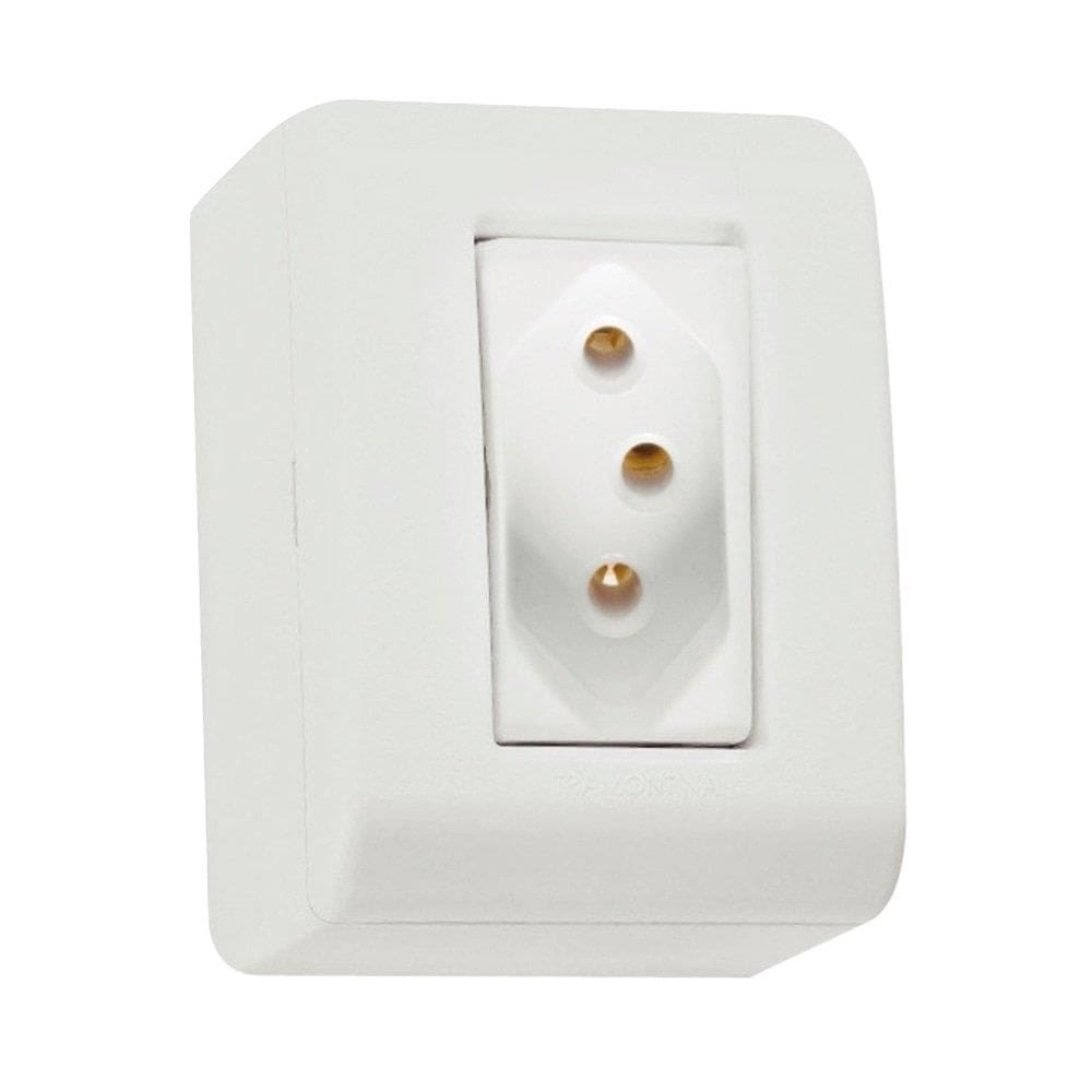 Tomada Sobrepor Lizflex Tramontina 2p+T 20a Branca