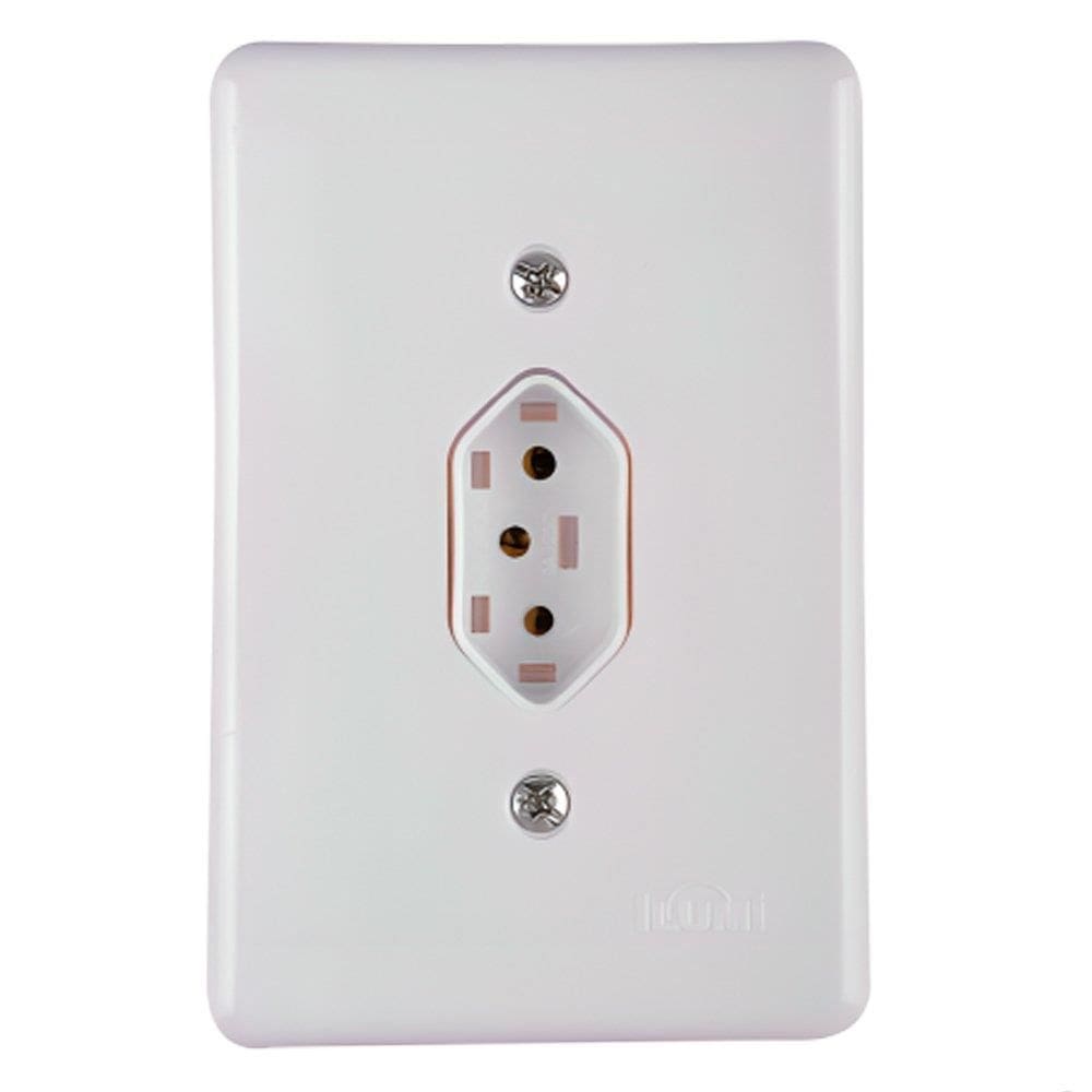 Tomada Ilumi 2 Polos + Tomada com Placa Stylus 10A 250V 4x2