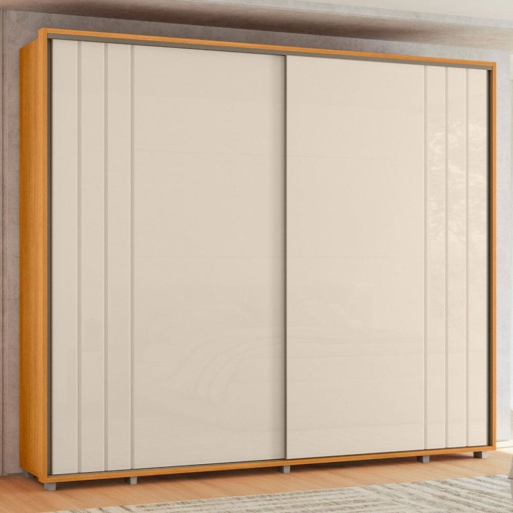 Guarda-Roupa Casala Dali 2 Portas 8 Gavetas 100% Mdf Cinamomo/Off White - Madetec