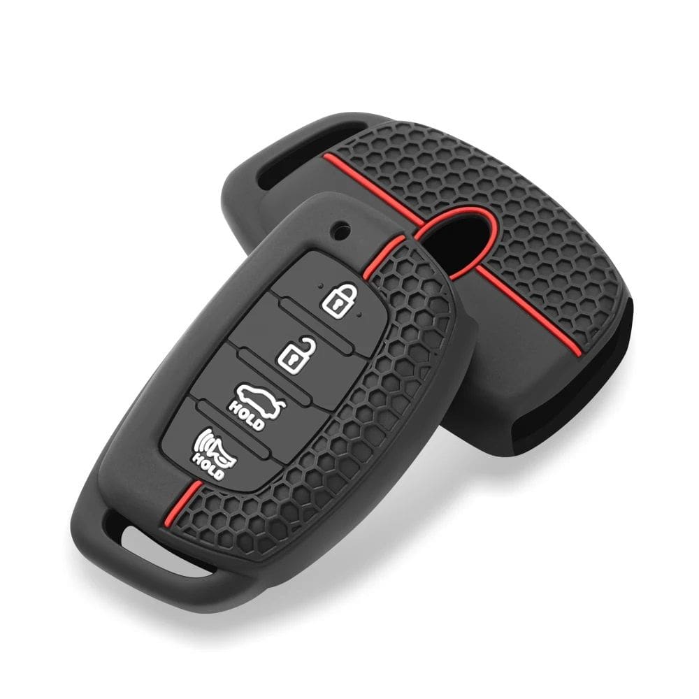 Capa Protetora Silicone para Chaves Hyundai Creta, New Tucson, Santa Fe, Elantra e Ix35 (4 Botões)