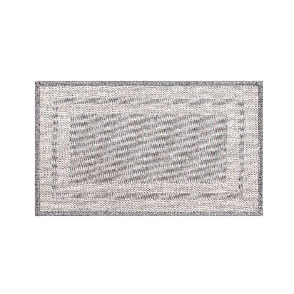 Tapete Copa E Cia Sense Textile Jacquard Geo Grafite - 45 X 75 Cm