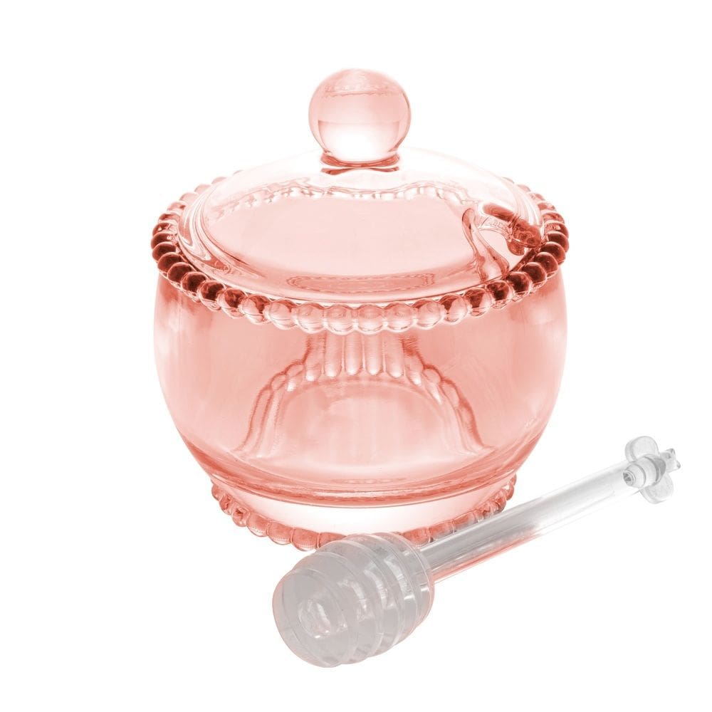 Meleira de Cristal C/Pegador Pearl Bolinha Rosa Wolff