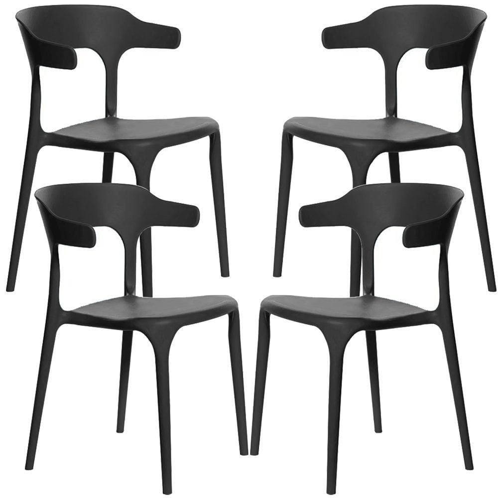 Kit 04 Cadeiras Decorativas Sala De Jantar Viena F03 Preto - Lyam Decor