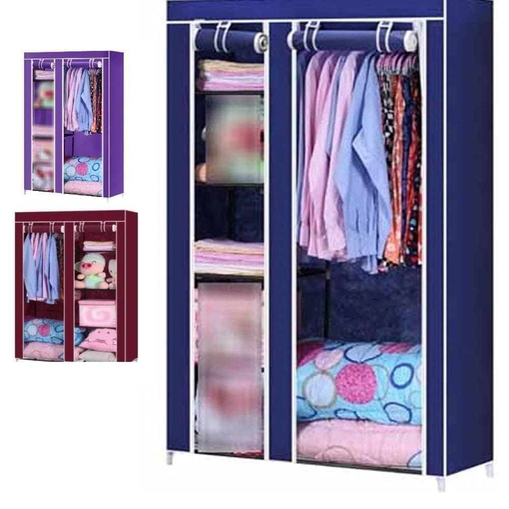 Guarda Roupa Armario Cabideiro Portatil Sapateiro Prateleiras Organizador Multiuso Completo Praia Cor:vermelho