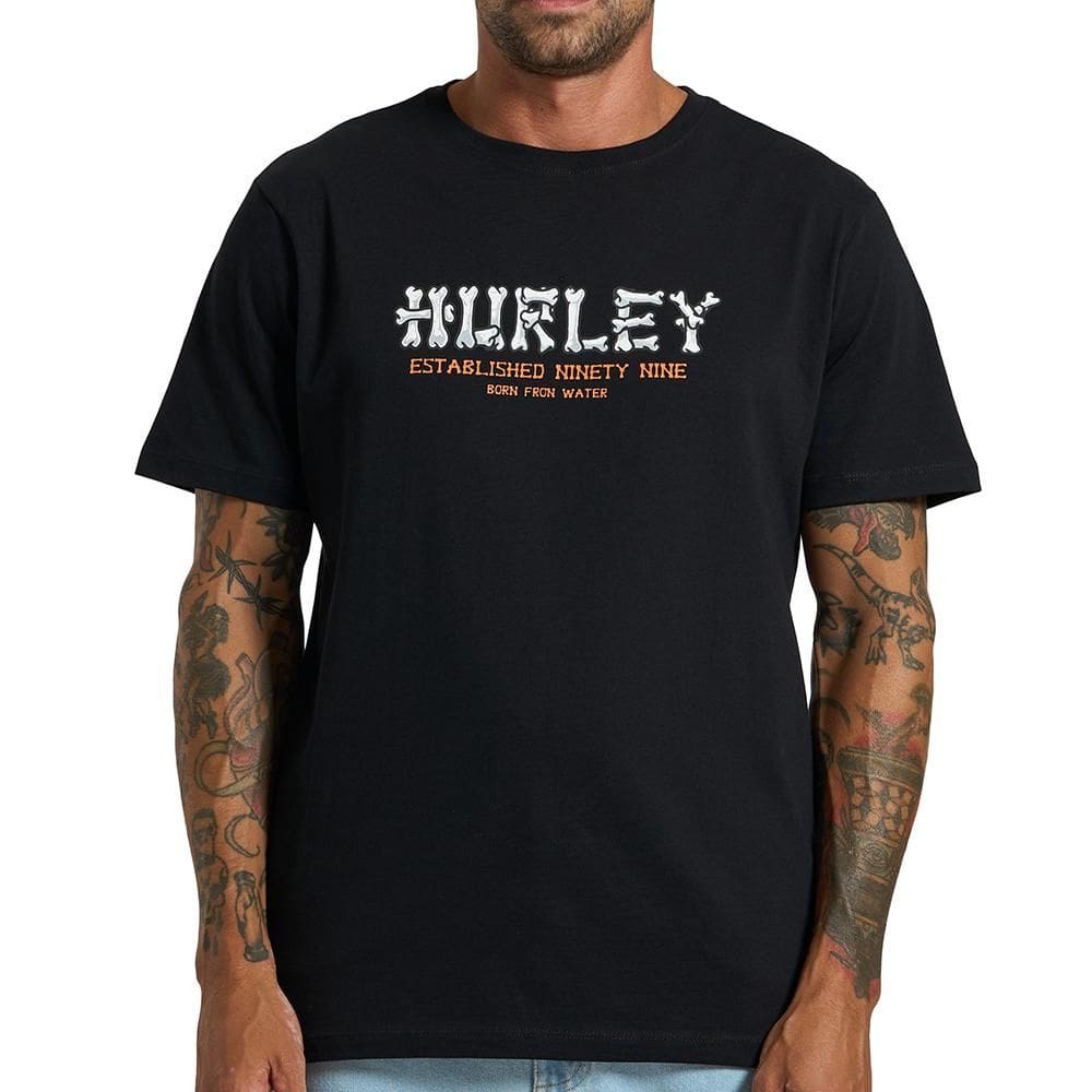Camiseta Hurley Bones SM26 Masculina Preto