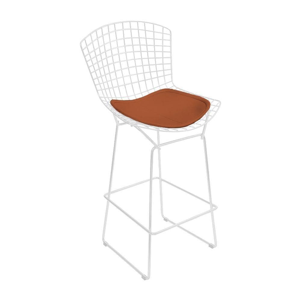 Banqueta Bertoia Branca D60 Assento Cobre