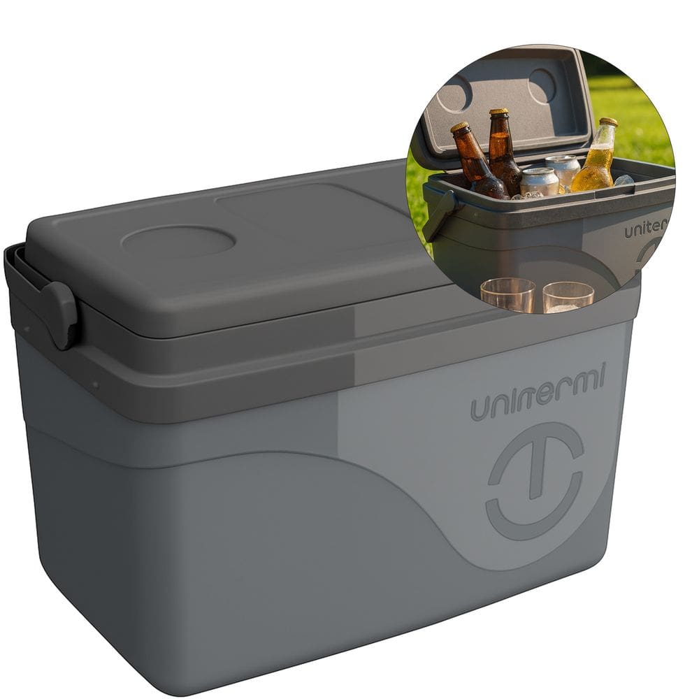 Caixa Térmica Cooler 20 Litros Com Alça Praia Cinza Camping